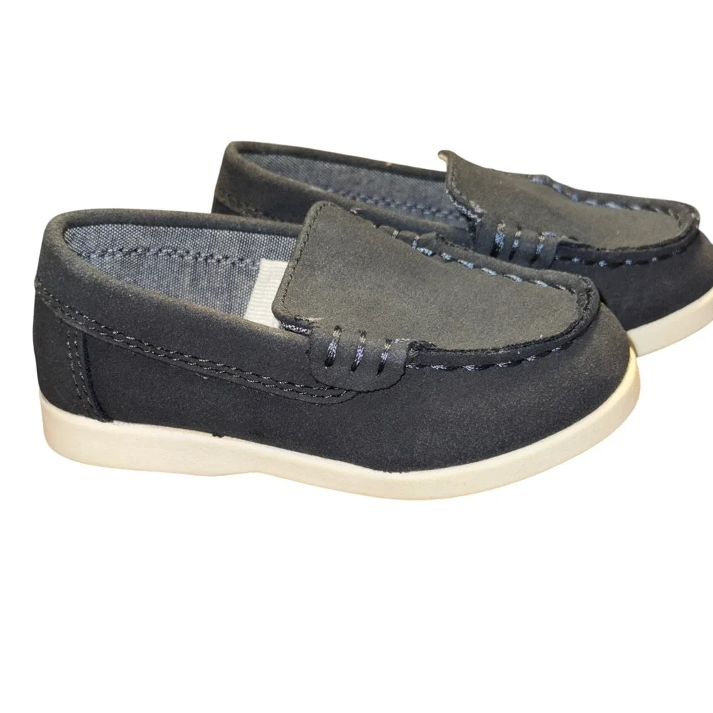 Cat & Jack Boys‎ Navy Blue Loafers Size 5 Toddler Casual Slip On Shoes